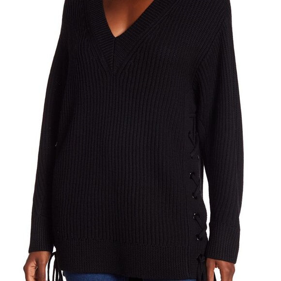 Rag & Bone Ivy Tie Wool Knit Sweater in Black XS - Picture 2 of 10